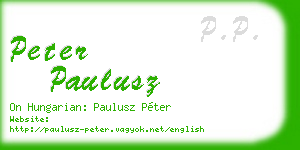 peter paulusz business card